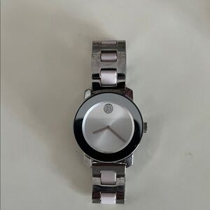 Movado Women's Silver and Pink Watch